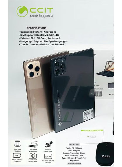 Tab16 ProMax Android 15 Tablet | 10.1" HD Display, 16GB RAM + 1TB ROM