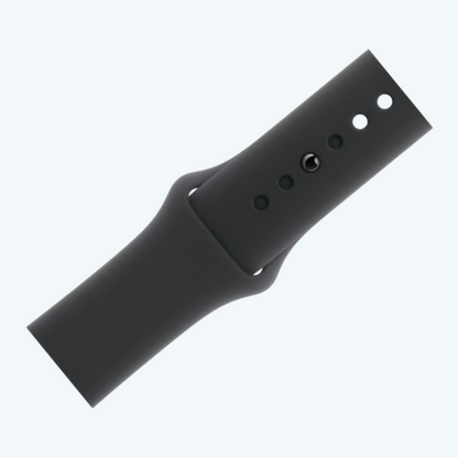 Black watch strap on a light gray background