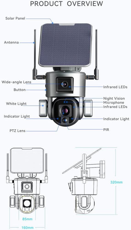 4K Solar Security Cameras Wireless Outdoor.