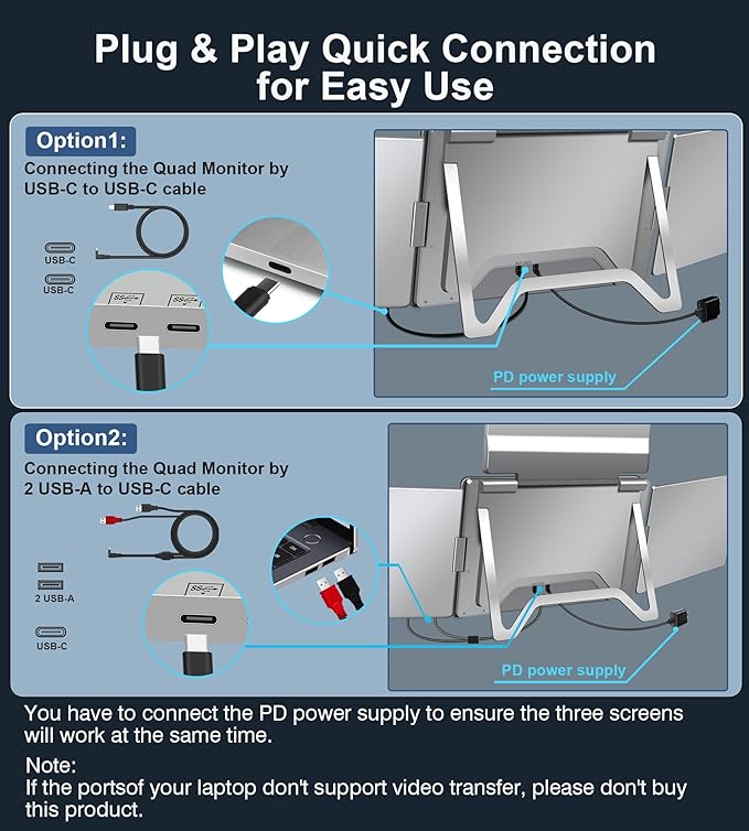 Laptop Screen Extender Monitor Portable 3 in 1