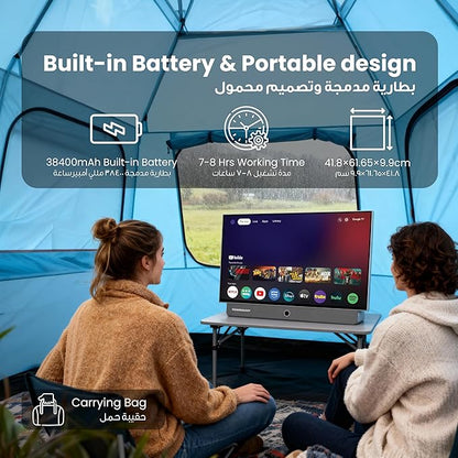 Powerology Portable FHD TV 1080P,Portable Smart TV 24 INCH