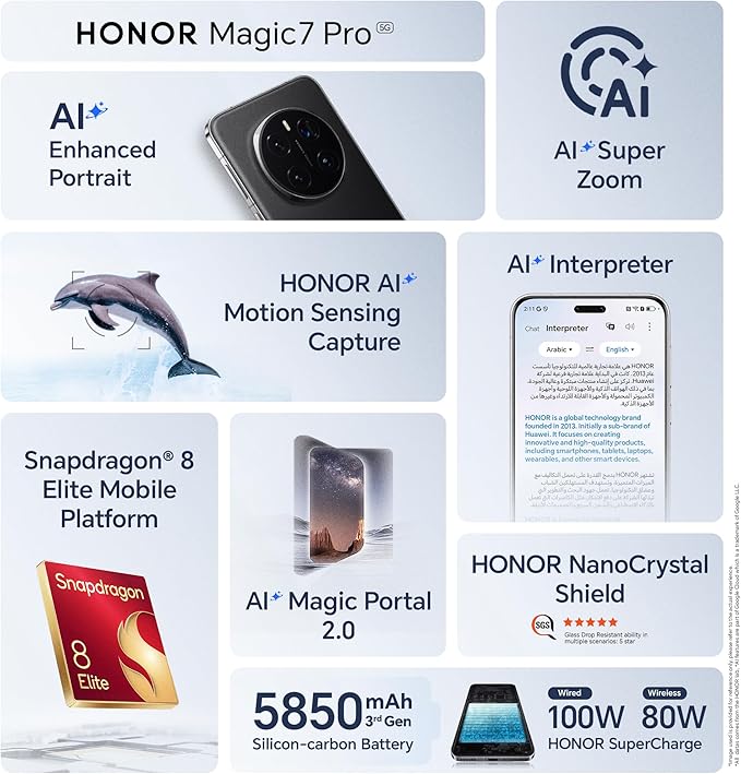 HONOR Magic 7 Pro 5G Black 12GB RAM 512GB Dual SIM